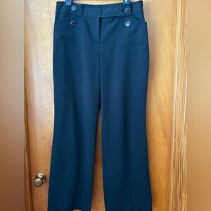 Ann Taylor Signature Fit size 10 black wide leg pants slacks